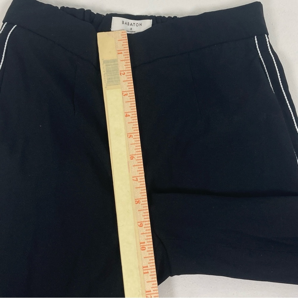 Aritzia Babaton Conan Black Side Stripe High Rise Cropped Pants Size 2 Pull On - Picture 10 of 16